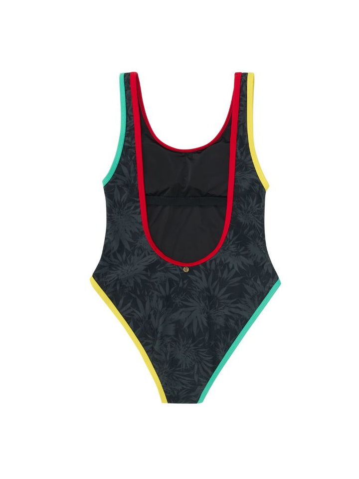 CHILLHANG U Neck Palm Tree One-piece Swimsuit - Snowears- swimwear