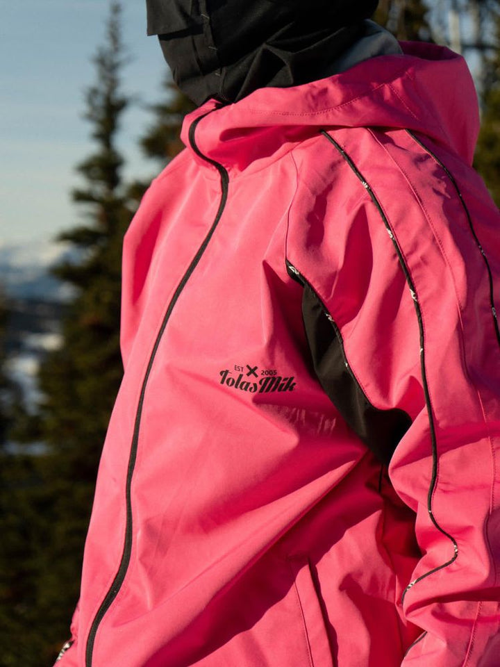 Tolasmik TK PRO+ Printed Stitching Pink Snow Jacket - Women's - Snowears- Womens snowboard/Ski Jackets