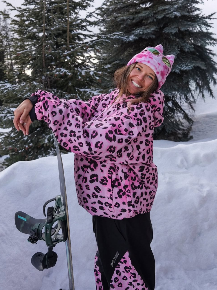 Doorek Pink Leopard Snow Anorak - Unisex Doorek | Snowears.com