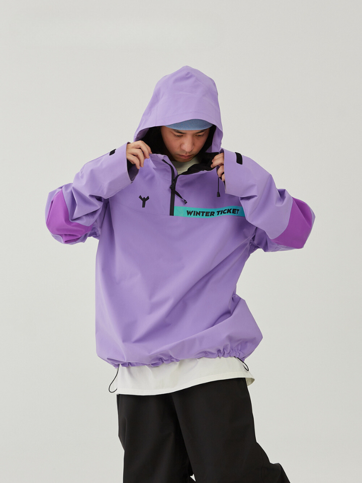 Winter Ticket Violet Oversized Snow Jacket - Unisex - Snowears- Ski/Snowboard Jackets