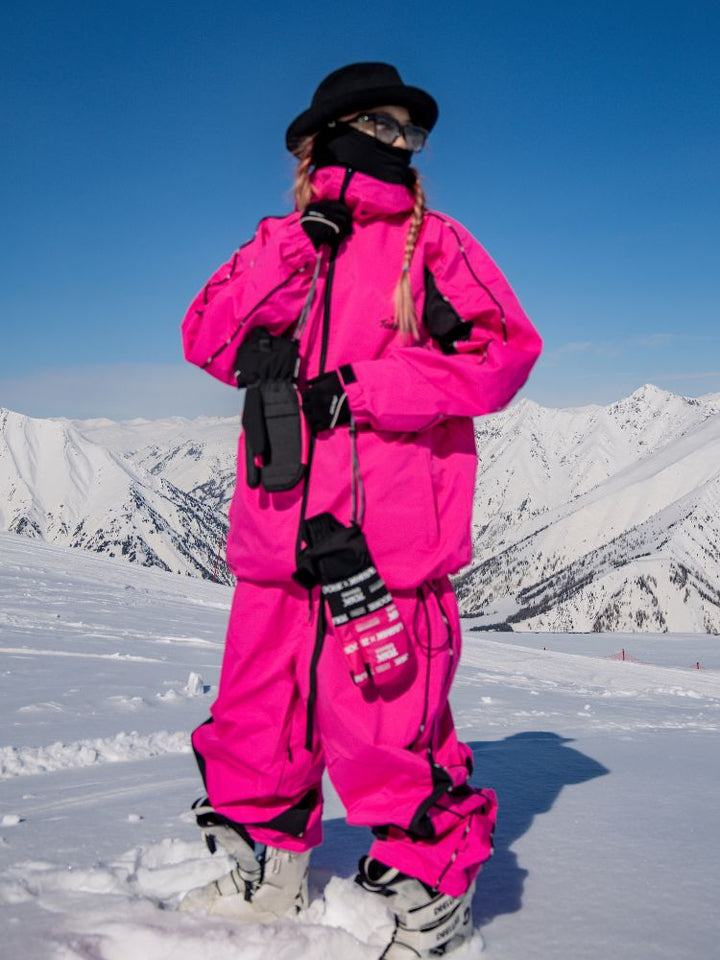 Tolasmik TK PRO+ Printed Stitching Pink Snow Jacket - Women's - Snowears- Womens snowboard/Ski Jackets