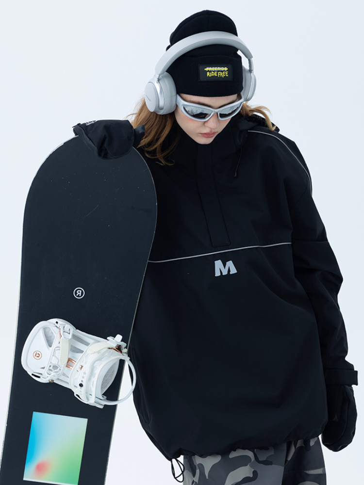 Molocoster Drift 3L Baggy Ski Fleece Pullover - Unisex Black Molocoster | Snowears.com