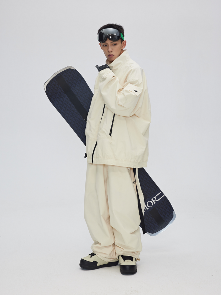 Yetisnow Oversized Beige Pants - Snowears-snowboarding skiing jacket pants accessories