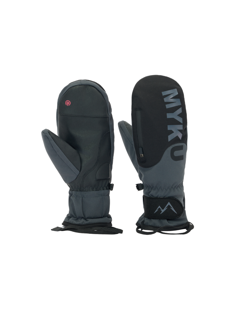 MYKU Wave Series Snow Mittens Black MYKU | Snowears.com