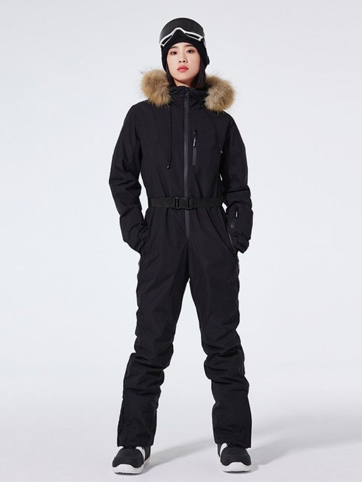 ARCTIC QUEEN Women's Insulated Fur Hood One Piece - Snowears-snowboarding skiing jacket pants accessories