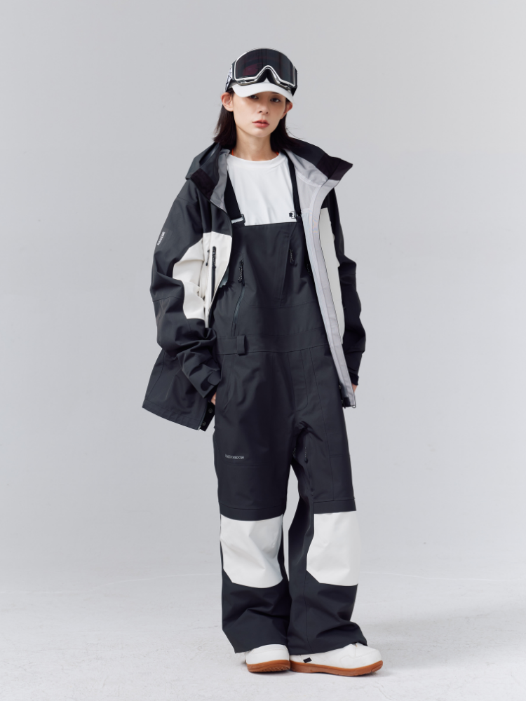 Randompow 3L Panda Colorblock Snow Bibs - Unisex RandomPow | Snowears.com