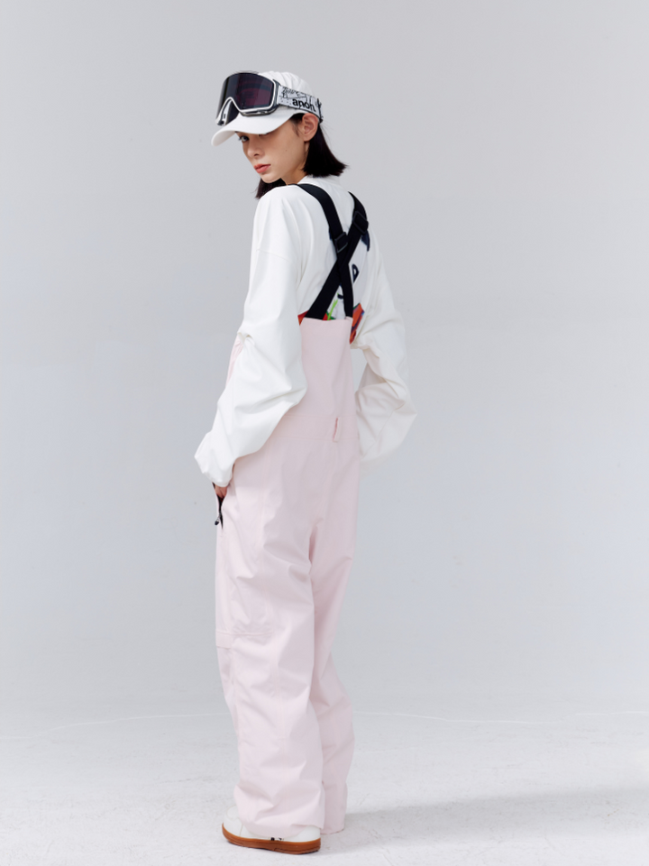 RandomPow Pink 3L Pro Backcountry Snow Bibs - Unisex - Snowears- Bib pants