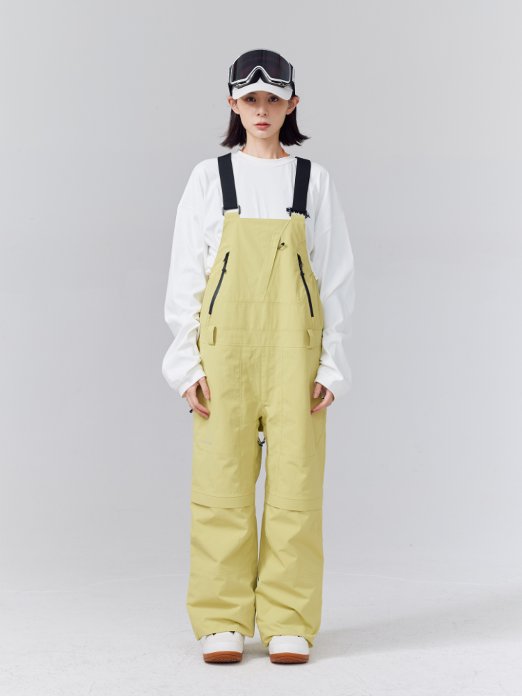 RandomPow 3L Pro Backcountry Snow Bibs - Unisex Yellow RandomPow | Snowears.com