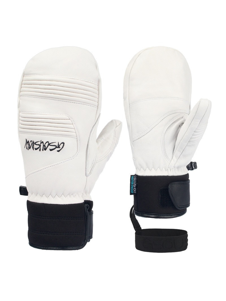 Gsou Snow Winter Leather Ski Mittens White Gsou Snow | Snowears.com