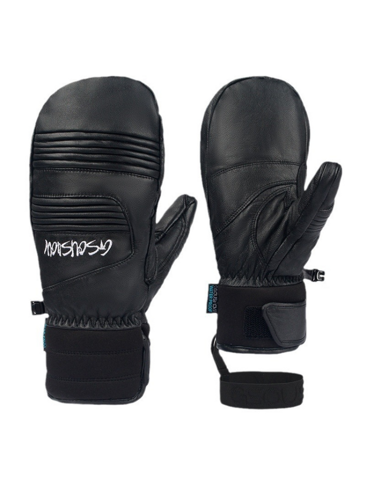 Gsou Snow Winter Leather Ski Mittens - Snowears- Gloves & Mittens