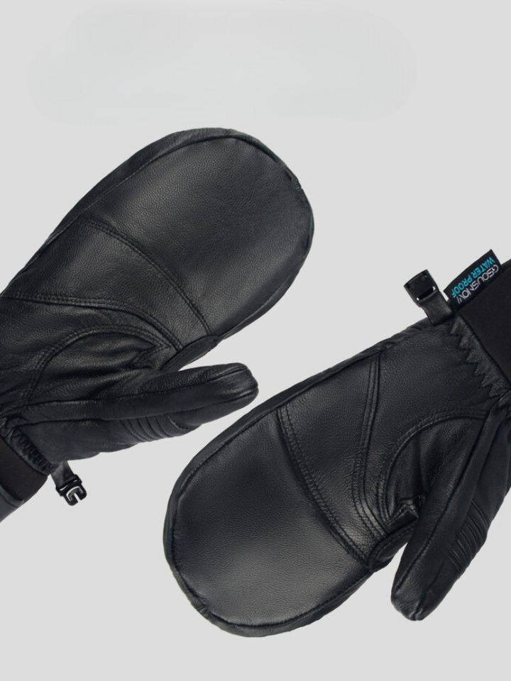 Gsou Snow Winter Leather Ski Mittens - Snowears- Gloves & Mittens