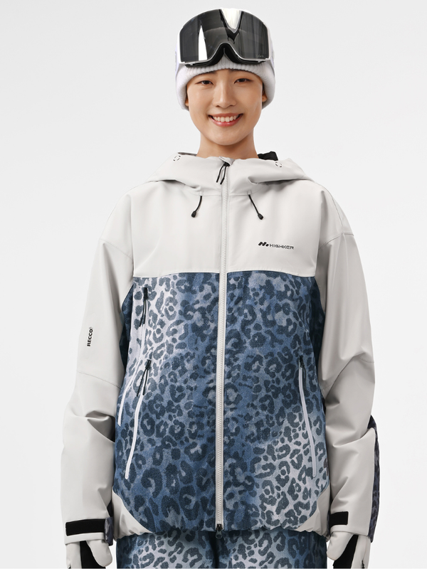 Highker Denim Leopard Ski Jacket  – Unisex