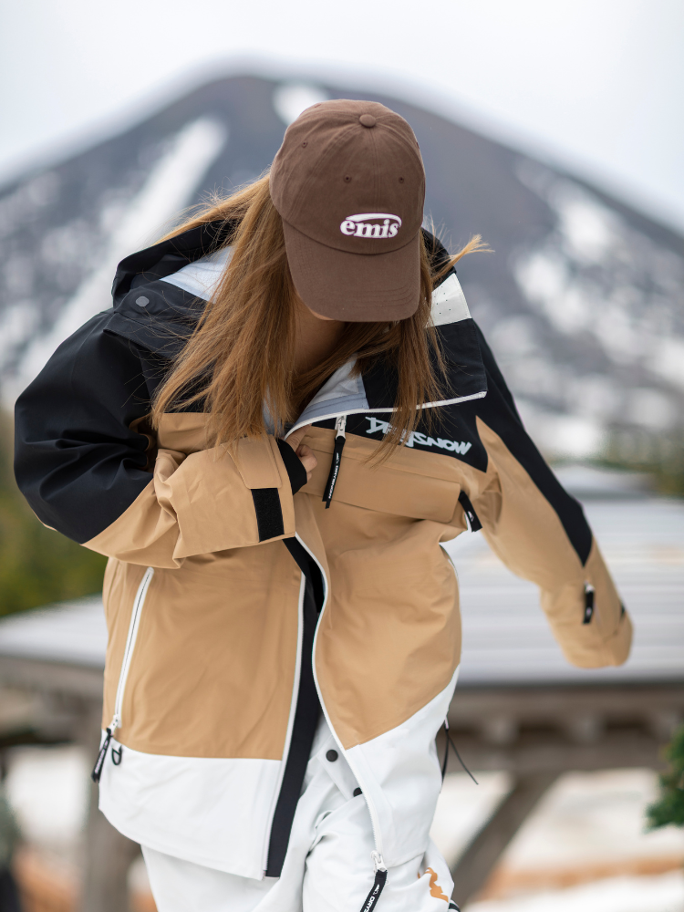 Drysnow Khaki Patchwork 3L Ski Jacket - Unisex Khaki Drysnow | Snowears.com