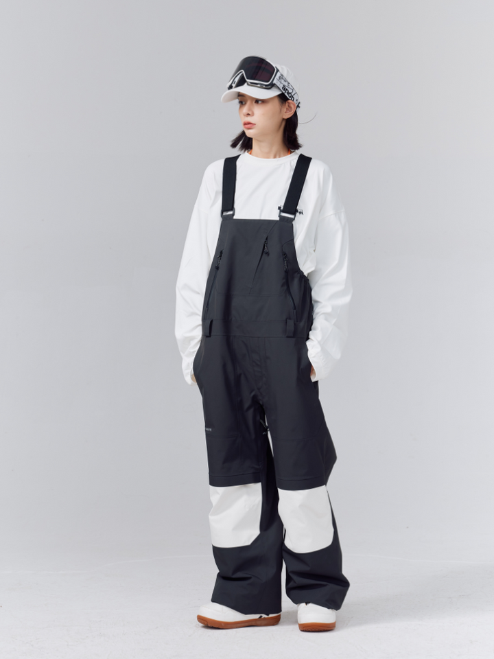 Randompow 3L Panda Colorblock Snow Bibs - Unisex - Snowears- Bib pants