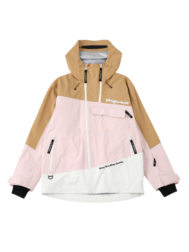 Drysnow EX25 Pink Patchwork Ski Jacket - Unisex - Snowears- Ski/Snowboard Jackets