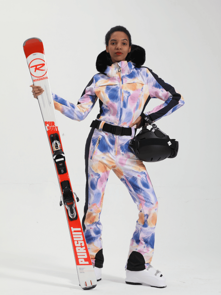 Gsou Snow Tie Dye Slim Ski Jumpsuit - Women‘s - Snowears- One-piece ski suits