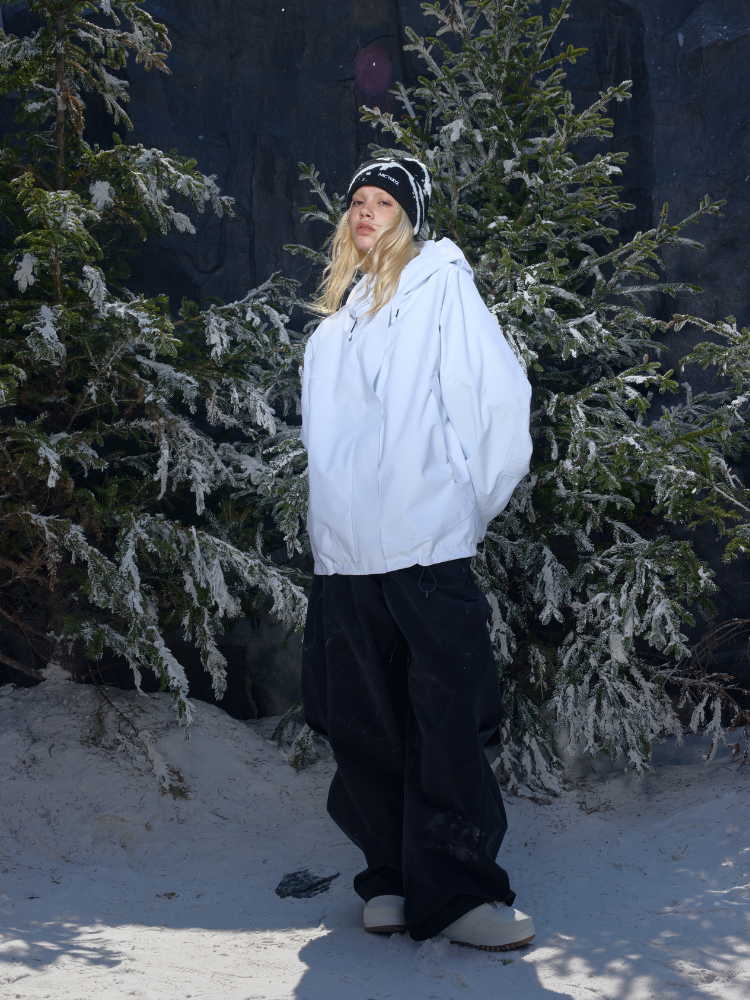 Hellystudio Elemental White 3L Snow Jacket - Unisex - Snowears- Ski/Snowboard Jackets
