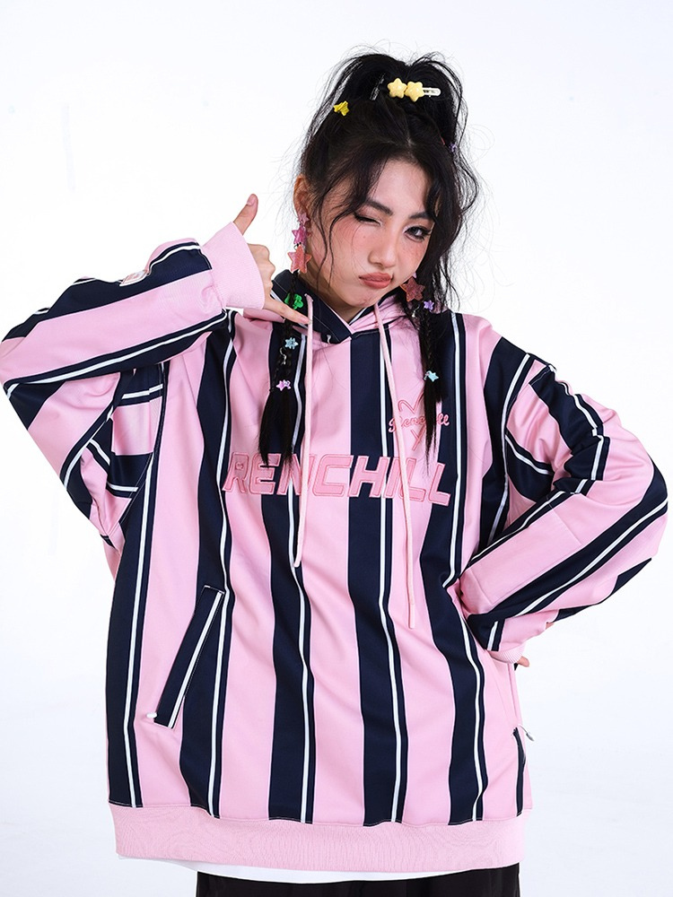 RenChill Pink Striped Snowboard Hoodie - Women's Renchill | Snowears.com