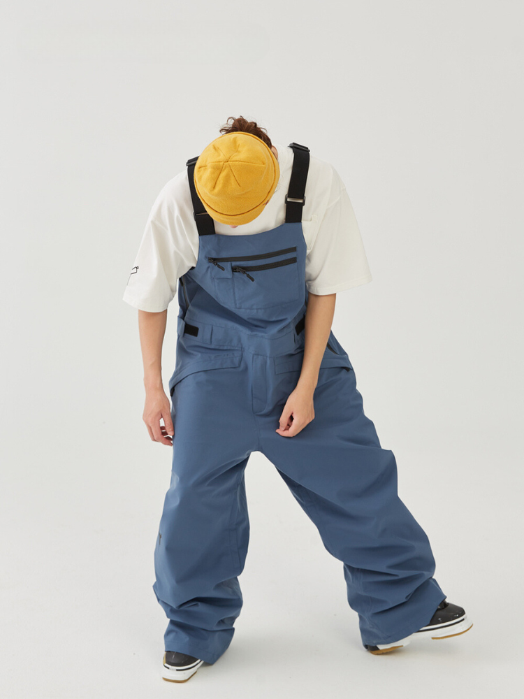 Winter Ticket Navy Drift Baggy Freestyle Skiing Bibs - Unisex Winter Ticket | Snowears.com