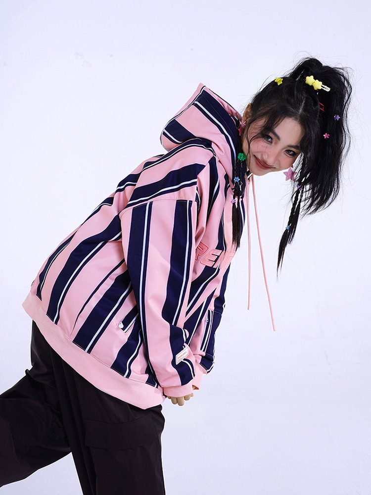 RenChill Pink Striped Snowboard Hoodie - Women's Renchill | Snowears.com
