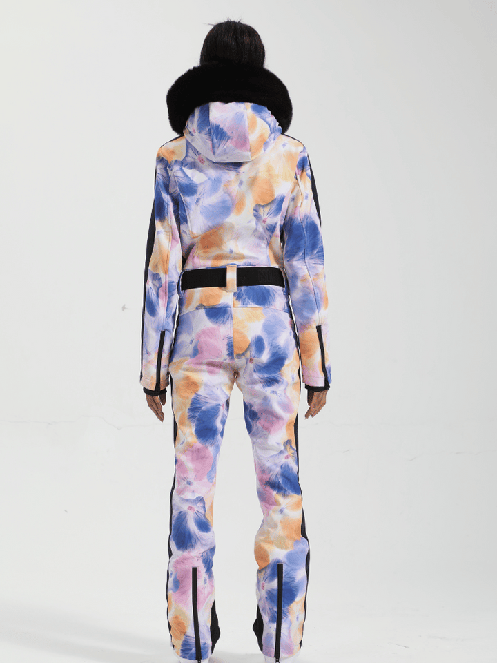 Gsou Snow Tie Dye Slim Ski Jumpsuit - Women‘s - Snowears- One-piece ski suits