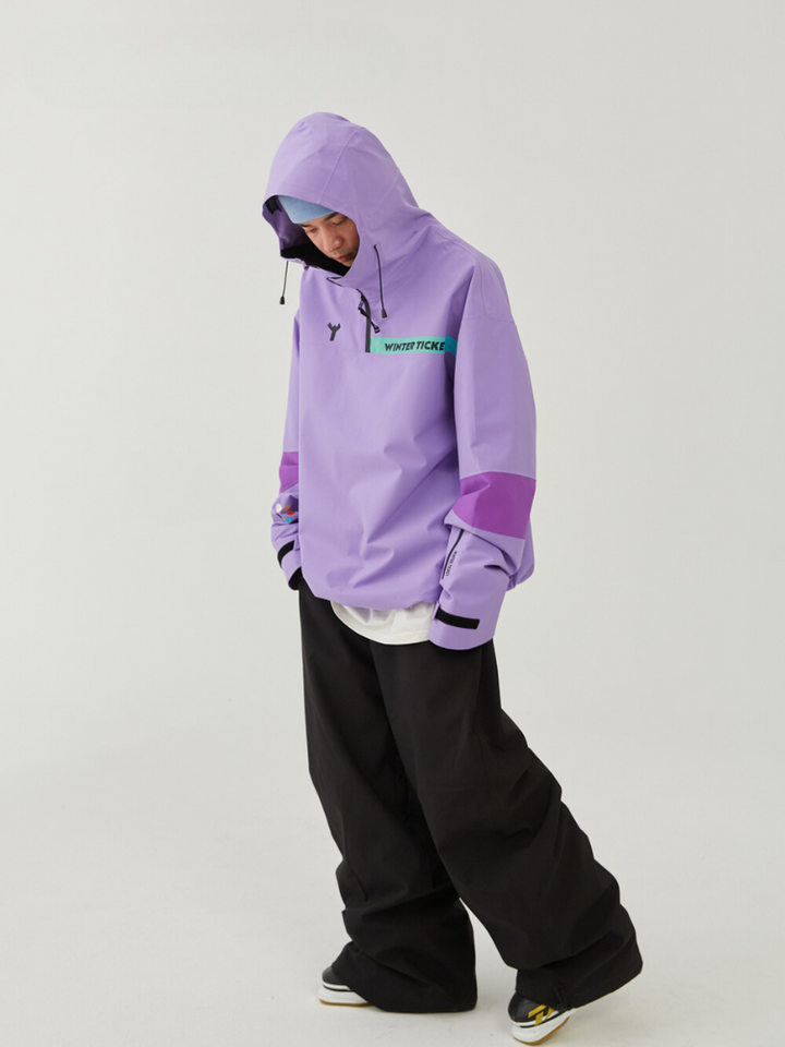 Winter Ticket Violet Oversized Snow Jacket - Unisex - Snowears- Ski/Snowboard Jackets