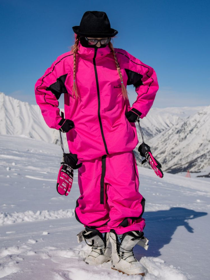 Tolasmik TK PRO+ Printed Stitching Pink Snow Suit - Women's - Snowears- Women snow/ski suits