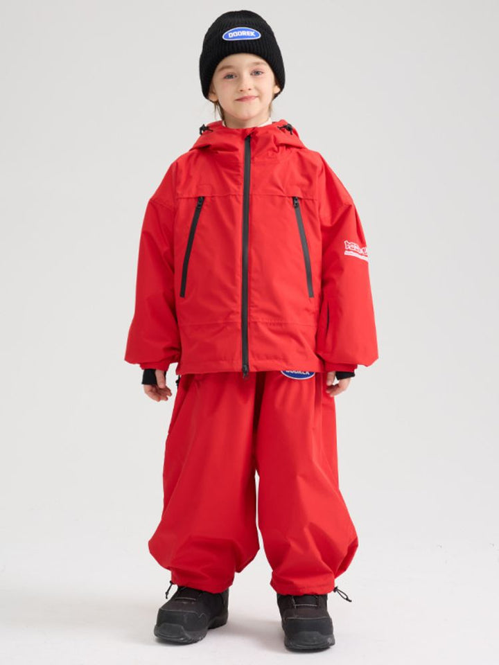 Doorek Kids Detachable Rabbit Ears Hooded Snow Suits - Snowears-snowboarding skiing jacket pants accessories