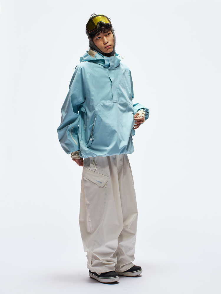 LITAN White Cargo Baggy Snow Pants - Unisex LITAN | Snowears.com