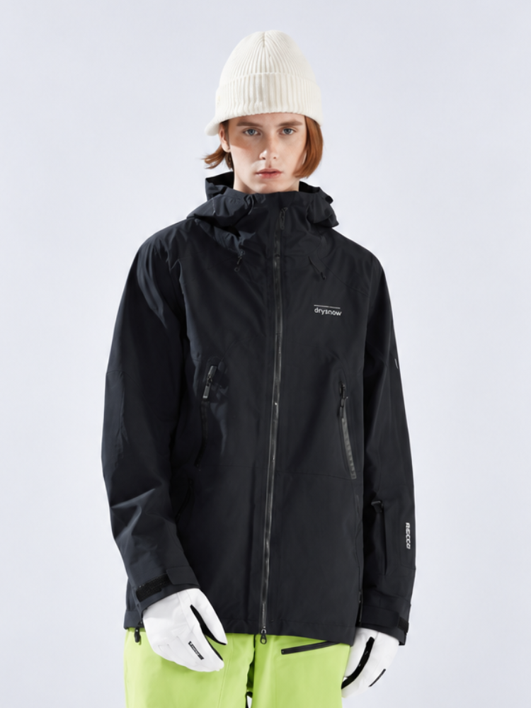 Drysnow 3L Blizzard Ski Shell Jacket - Unisex Black Drysnow | Snowears.com