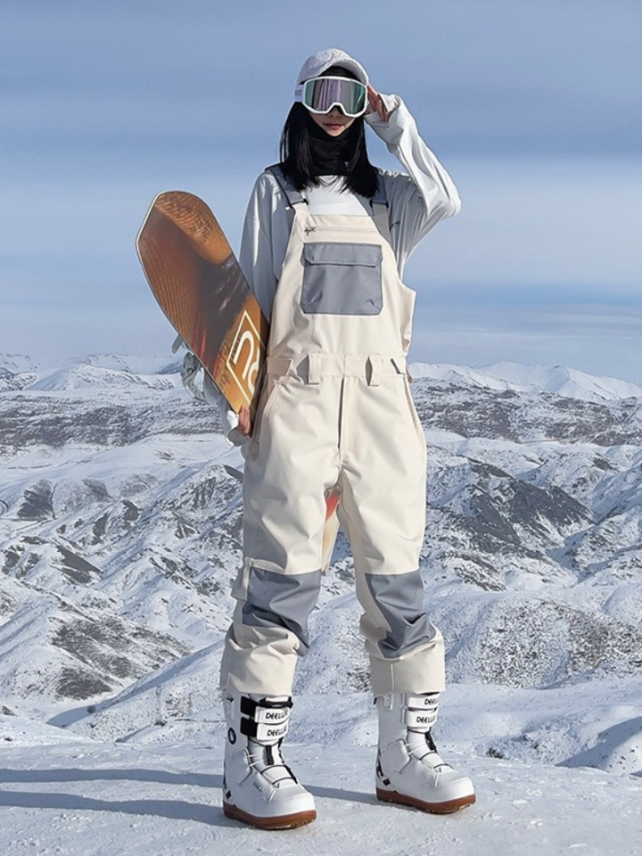Searipe Women's Colorblock Snow Bibs - Snowears-snowboarding skiing jacket pants accessories