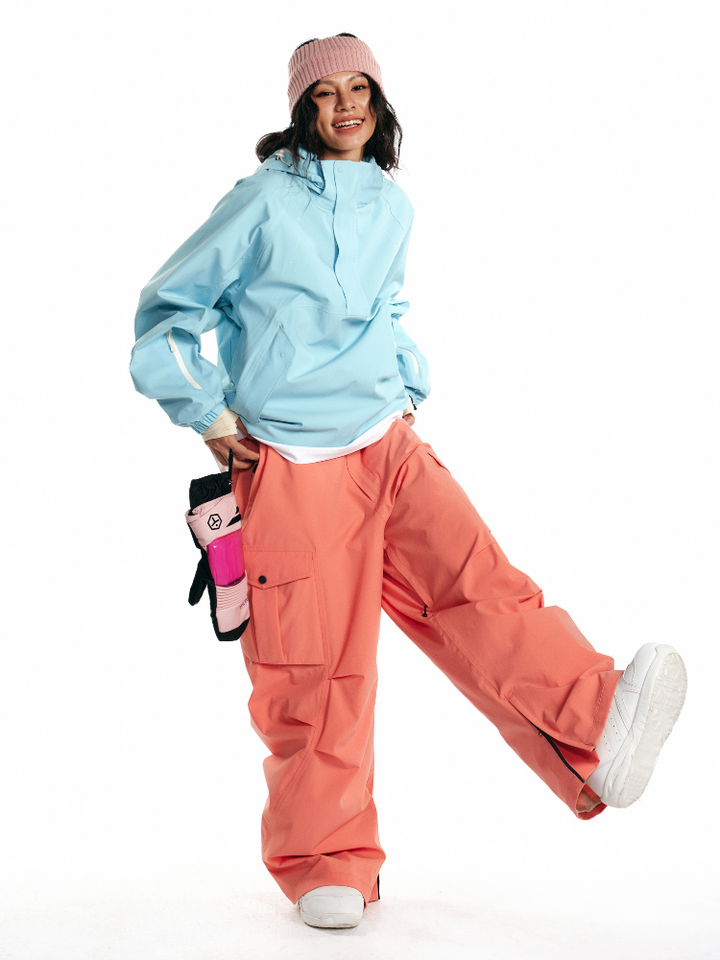 LITAN Coral Pink Cargo Snow Pants - Women's - Snowears