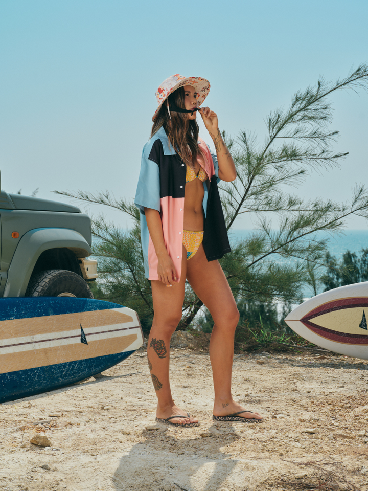 CHILLHANG Retro Colorblock Cuba Shirt - Unisex - Snowears- T-Shirts