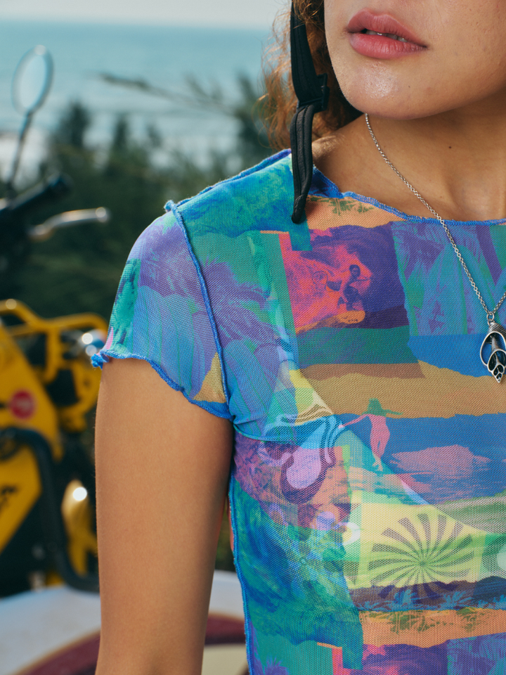 CHILLHANG Sunkissed Y2K Mesh Tee - Women's - Snowears- T-Shirts