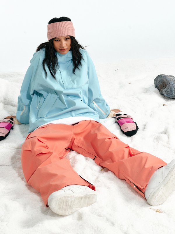 LITAN Coral Pink Cargo Snow Pants - Women's
