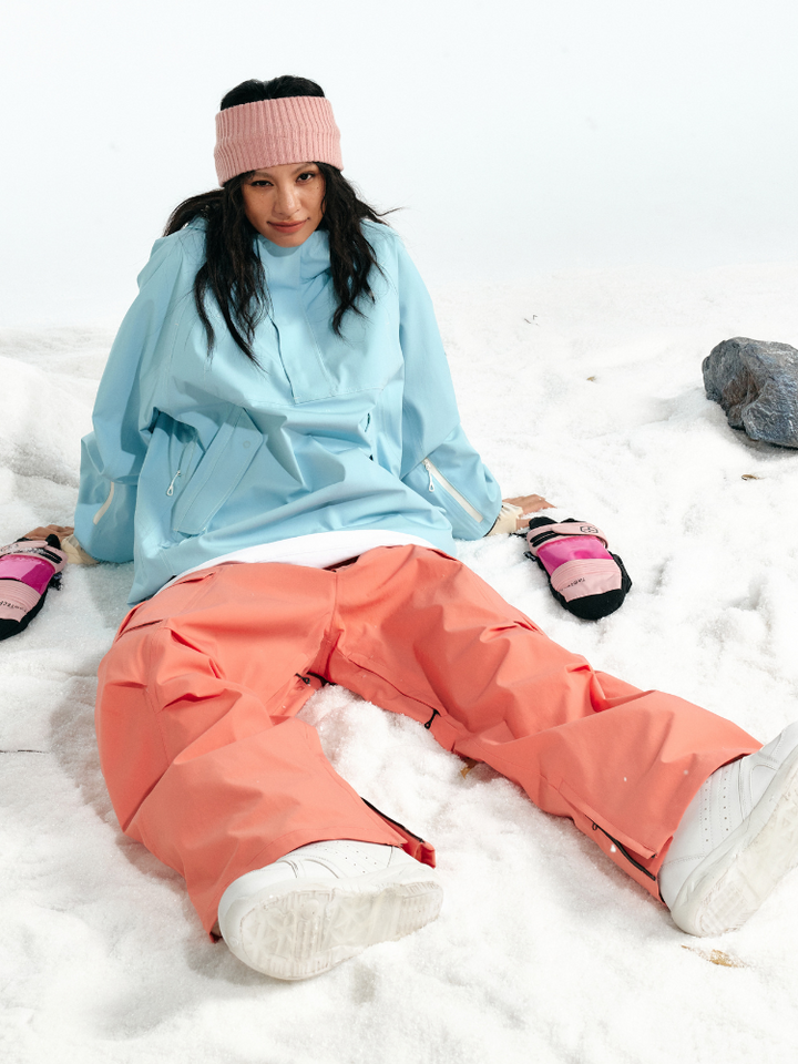 LITAN Coral Pink Cargo Snow Pants - Women's - Snowears