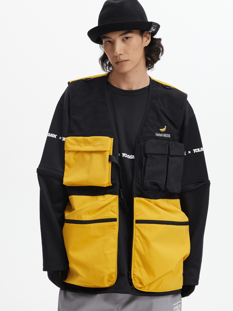 Tolasmik x Banana Hook Streamline Cargo Vest - Unisex Yellow Tolasmik | Snowears.com