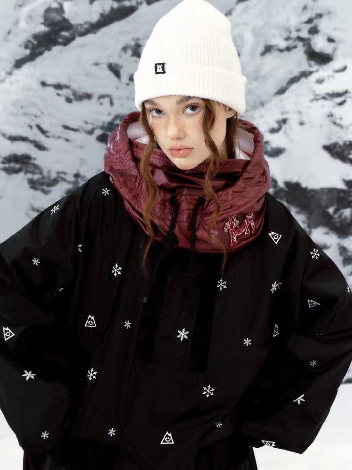 Ellyhan Black Snow Fleece Jacket - Snowears-snowboarding skiing jacket pants accessories