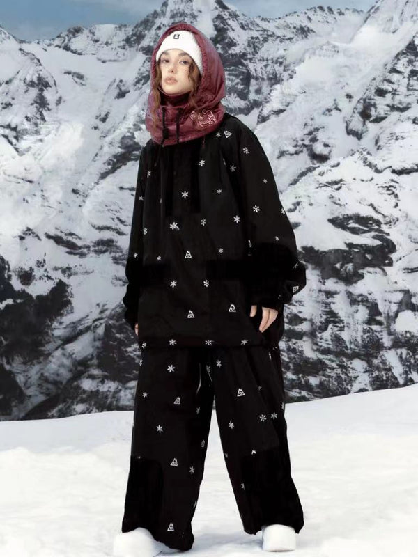 Ellyhan Black Snow Fleece Pants - Snowears-snowboarding skiing jacket pants accessories