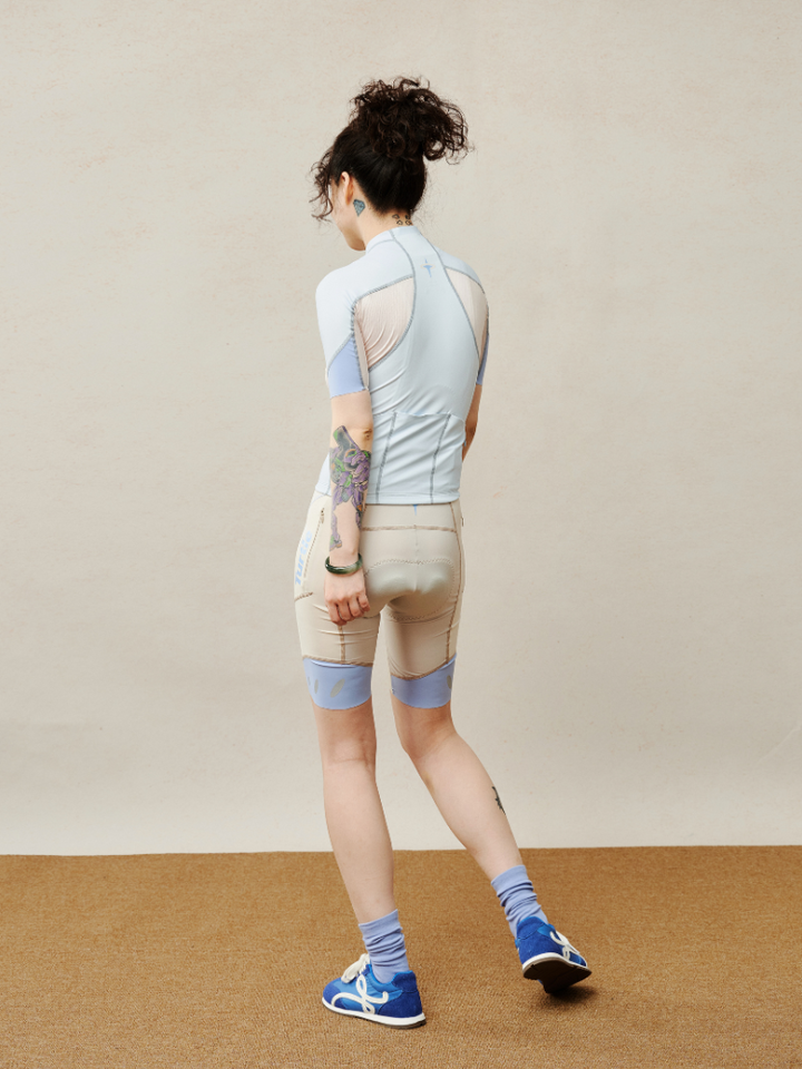 TurtleRabbit Marine Beige Mix Cycling Jersey - Women's - Snowears- T-Shirts