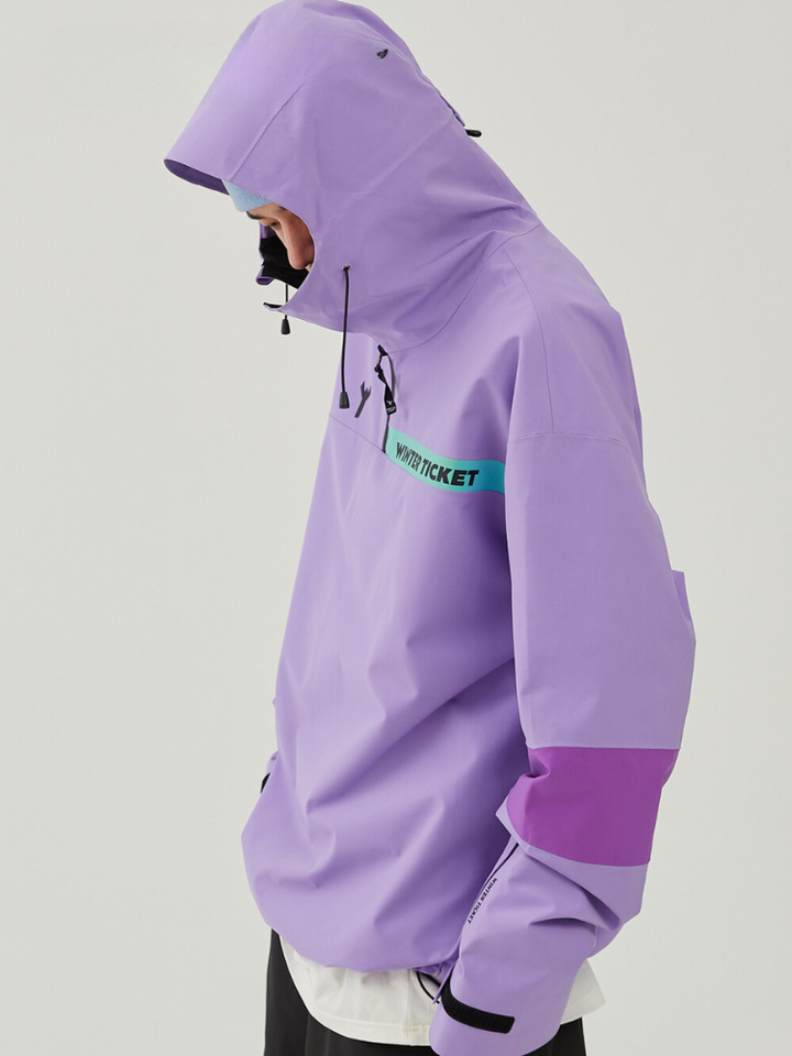 Winter Ticket Violet Oversized Snow Jacket - Unisex - Snowears- Ski/Snowboard Jackets