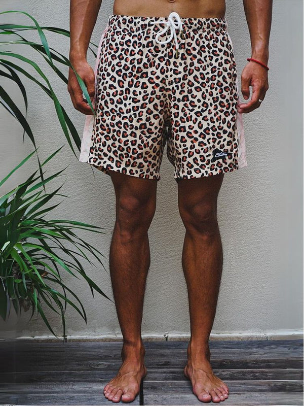 CHILLHANG Vintage Leopard Surf Shorts