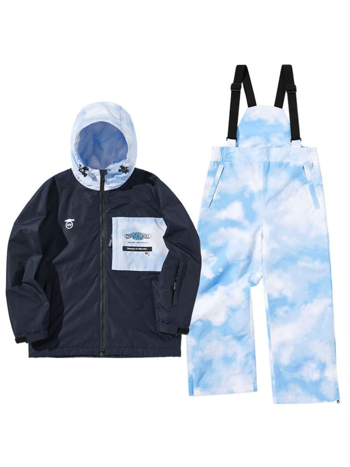NANDN Kids 2-Piece Colorblock Snowsuit - Snowears-snowboarding skiing jacket pants accessories