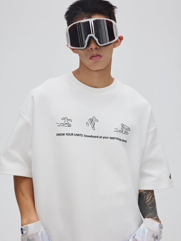 Yetisnow Oversize Snowboard Pattern Tshirt - Snowears-snowboarding skiing jacket pants accessories