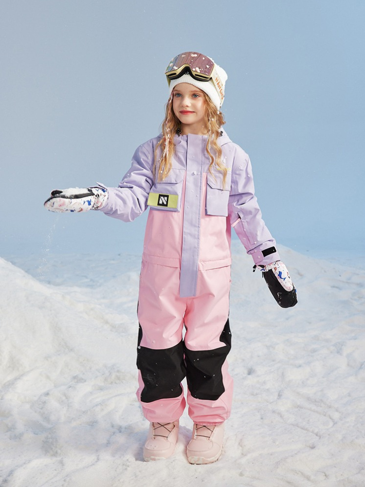 NANEND Kids Alpine Explorer Ski Jumpsuit Pink NANDN | Snowears.com