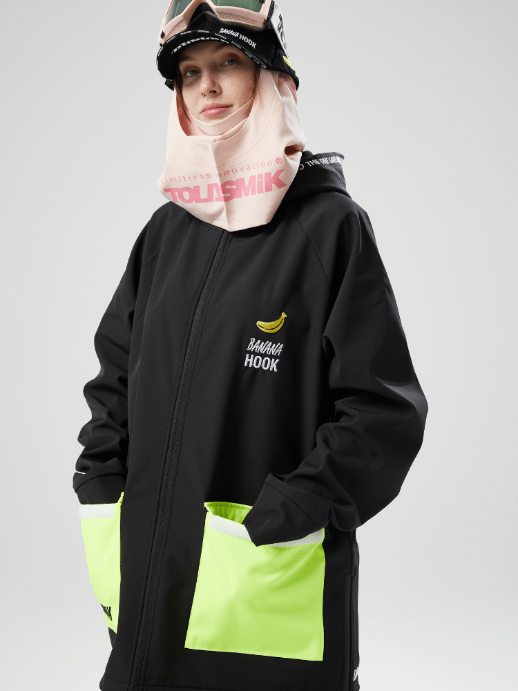Tolasmik X Banana Hook Colorblock Collar Jacket - Women's Black Tolasmik | Snowears.com