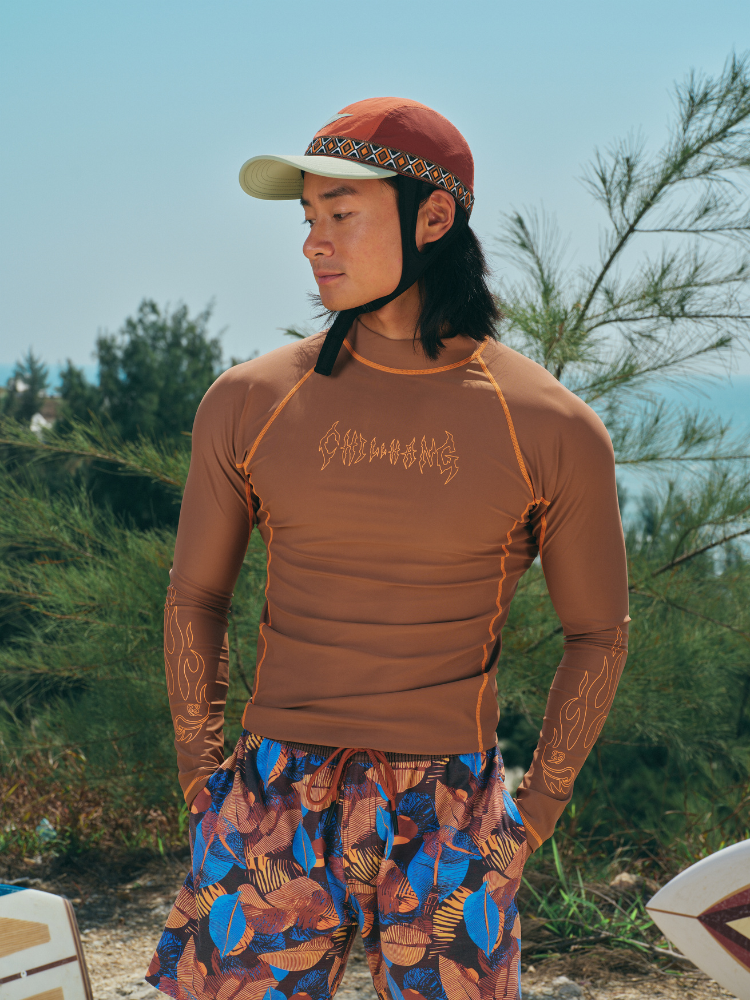 CHILLHANG UPF50+ Long Sleeve UV Rash Guard - Men's Brown ChillHang | Snowears.com