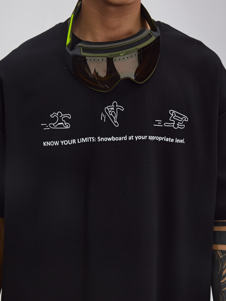 Yetisnow Oversize Snowboard Pattern Tshirt - Snowears-snowboarding skiing jacket pants accessories