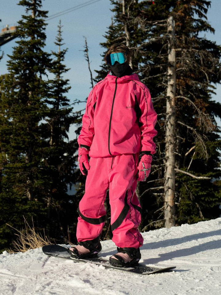 Tolasmik TK PRO+ Printed Stitching Pink Snow Jacket - Women's - Snowears- Womens snowboard/Ski Jackets