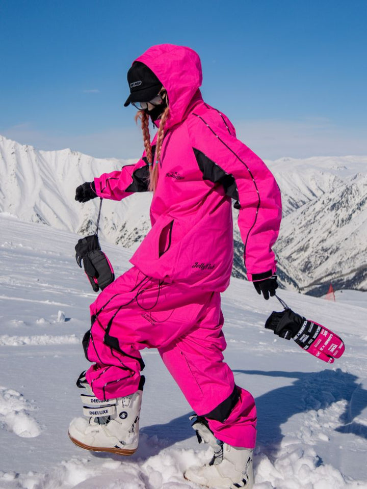 Tolasmik TK PRO+ Printed Stitching Pink Snow Jacket - Women's - Snowears- Womens snowboard/Ski Jackets